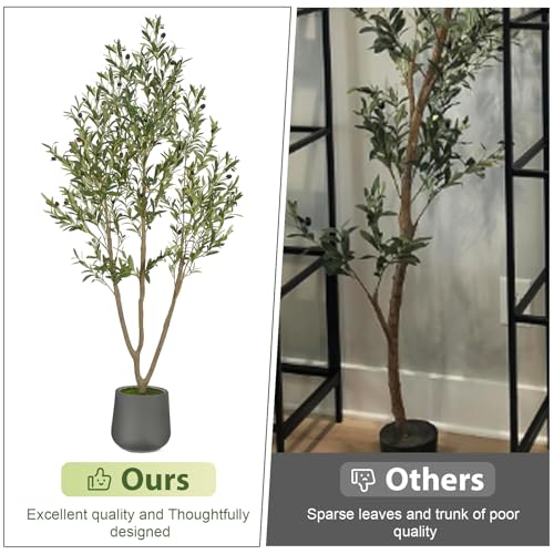 Olive-Trees-Artificial-Indoor-7FT-Tall-Faux-Olive-Tree-with-Gray-Tall-Planter-Artificial-Plants-with-Natural-Wood-Trunk-and-Lifelike-Fruits-for-Home-Office-Decor Olive Trees Artificial Indoor 7FT Tall Faux Olive Tree with Gray Tall Planter Artificial Plants with Natural Wood Trunk and Lifelike Fruits for Home Office Decor