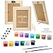 Picture Frame Painting Craft Kit, DIY Arts and Crafts Kit, 3 Unfinished Solid Wood Picture Frames (6X4 Photos) With Wooden Standing Pegs, Acrylic Paint, Glitter Paint, Paint Brushes, and Googly Eyes