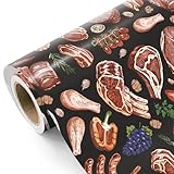WRAPAHOLIC Fleisch-Geschenkpapier – Mini-Rolle – 43,2 cm x 5,2 m – Fleisch und Gemüse, lustiges Geschenkpapier, perfekt für Männer und Frauen, Chef, Geschenk, Geburtstag, Hochzeit