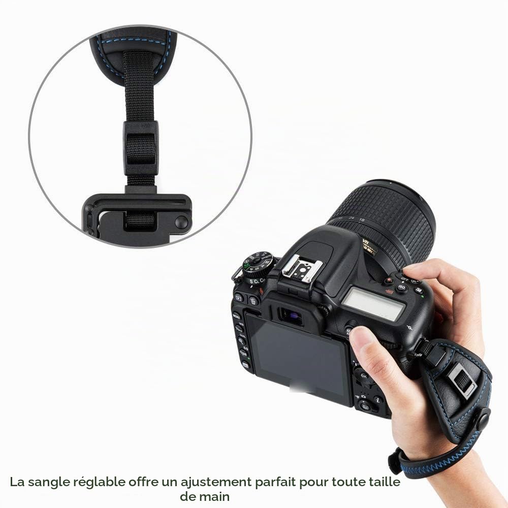 JJC Dragonne avec plaque de type U pour appareil photo reflex numérique Canon, Nikon, Olympus, Sony, Panasonic, Pentax