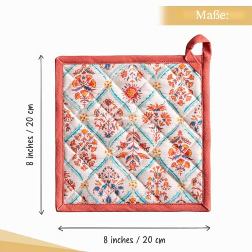 Maison d'Hermine Topflappen-Set, 100% Baumwolle (20 cm x 20 cm, 2er-Pack) – Ansicht 4