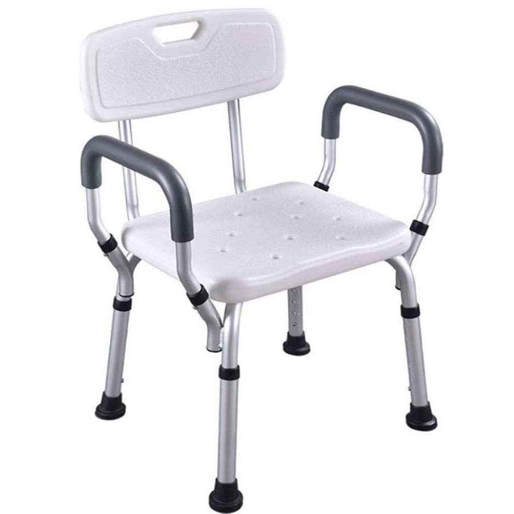 Buy Adjustable Height Bath Seat Shower Bench Chair with Padded Armrests
