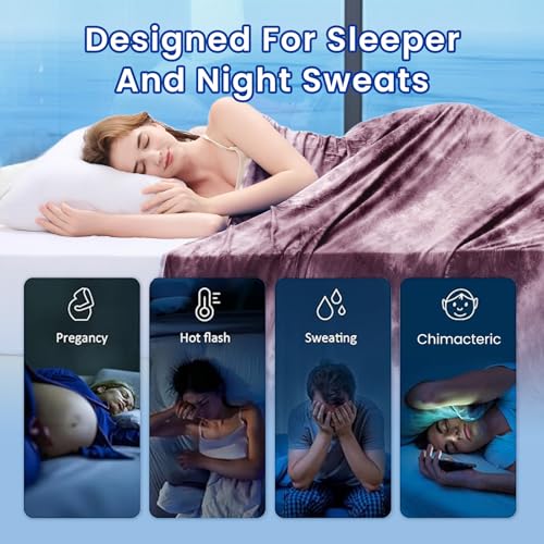Topcee Cooling Throw Blanket for Hot Sleepers,Arc-Chill Q-Max >0.5 Cool Fiber,100% Oeko-Tex Certified Lightweight Summer Cool Blanket for Travel/Outdoor Ultra Cold Breathable,50''x70''