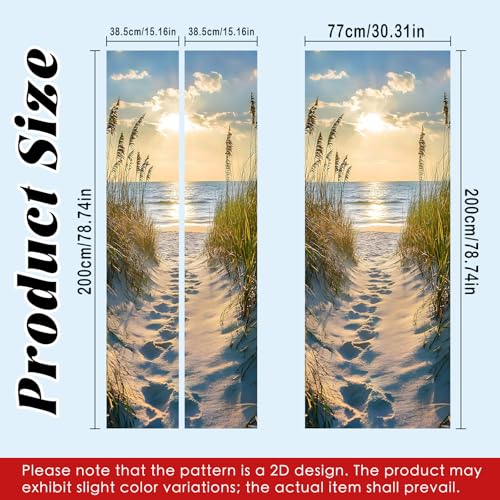 Image of Nuxovilar Beach Path Door Stickers Peel Stick PVC 30.3x78.7 Inches