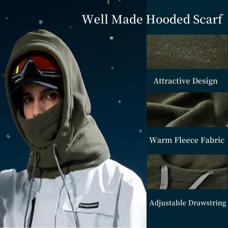 Balaclava Hood Ski Mask for Men Women Winter Face Neck Head Cover Scarf Windproof Fleece Warmer Thermal Cold Weather Hat - Image 4