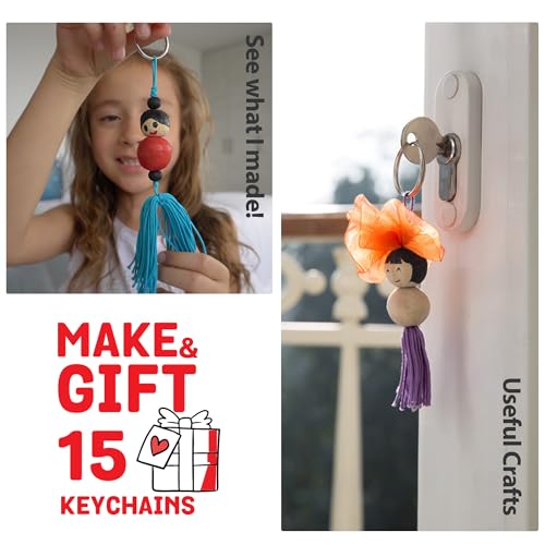 Chalk and Chuckles Keychain Dolls – Art and Craft Kit for Girls 9–12, Make 15 DIY Keychains, Creative Activity Toy, Gift for Kids Ages 8+, Teens, Adults, Perfect for Birthdays