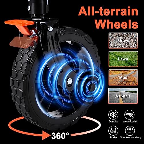 Collapsible Folding Wagon, Heavy Duty Utility Beach Wagon Cart with Side Pocket and Brakes, Large Capacity Foldable Grocery Wagon for Garden Sports Outdoor Use, S1 - Image 6