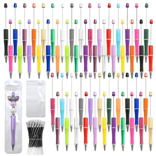 150 Pieces DIY Beadable Pen Kit – 50 Plastic Ballpoint Pens with ...