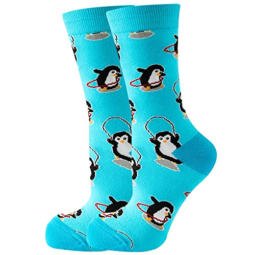 3 Pairs Funny Cartoon Farm Animal Pattern Cotton Crew Socks for Women4