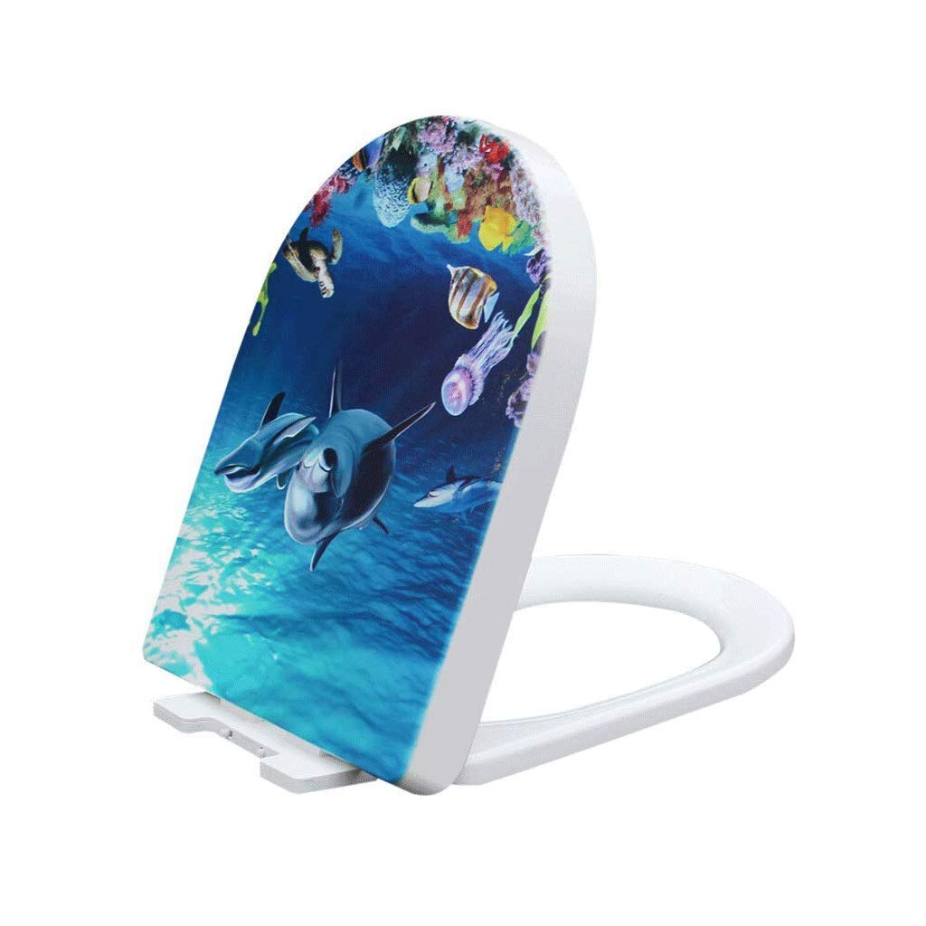 MOBYGKFY Toilet Cover Thickened Descending PP Double-Layer Vintage Adult Children Universal Plate
