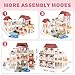 TUZT Big Doll House for Girls 3 4 6-12 Year Old Toddler Toys with 4 Doll Toy Figures, Pool Slide, Elevator, Furniture, Pretend Play Dream Dollhouse Playset with Lights Gifts for Kids Girls Age 3 4 5 6