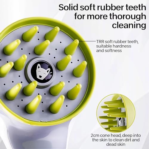 Haustier-Hundepflege-Duschkopf mit Massagebürste, Funktionalität und Wasserspar-Pausen-Funktion, Duschkopf für Katzen und Hunde (weiß)