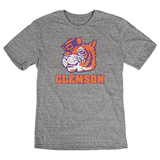 Reserve Collection by Blue 84 NCAA Clemson Tigers Mens Vintage Tri-Blend Vault T Shirt, Clemson Tigers Heather, Large