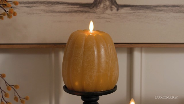 Amazon.com: Luminara Chalky Stacked Pumpkins Figural Flameless