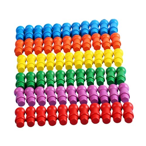 JISADER 66 Pièces de Dames Chinoises En Bois, Pions Multicolores, pour Les Arts et L'artisanat