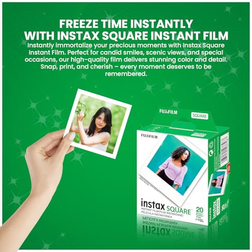 Image of Fujifilm Instax Square Instant Film - 40 Exposures (40 Sheets) - for Fujifilm instax Square Instant Camera + BluebirdSales Microfiber Cloth