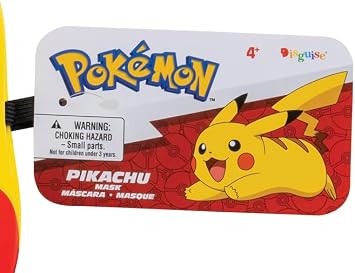 Disguise Pikachu Pokemon Half Mask, Yellow