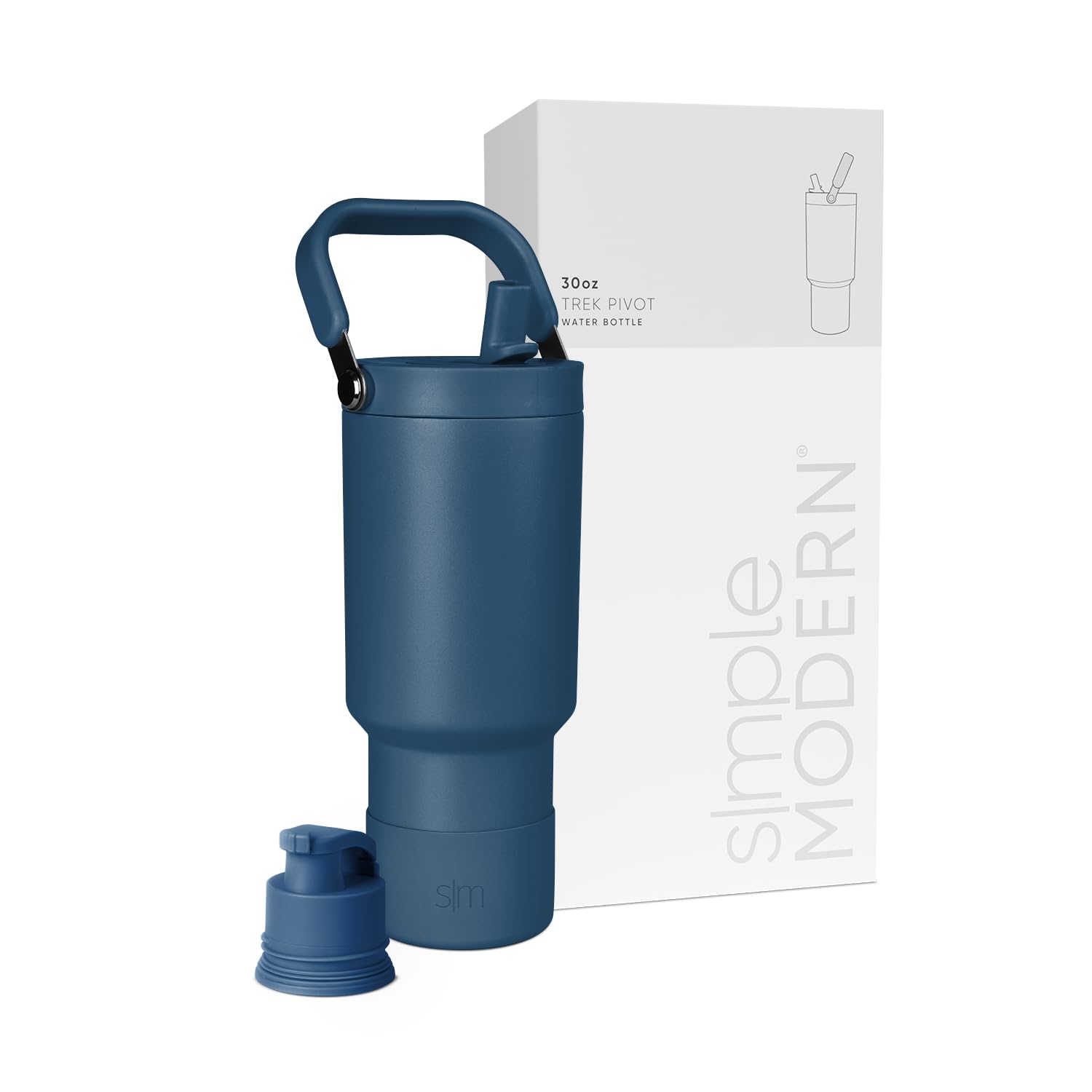 Simple ModernTrek Pivot | 30oz Flip Straw Tumbler with Handle | Water Bottle & Boot | Interchangeable Straw & Chug Lids | Insulated Stainless Steel Jug | Gym Sports Outdoors | Slumberland