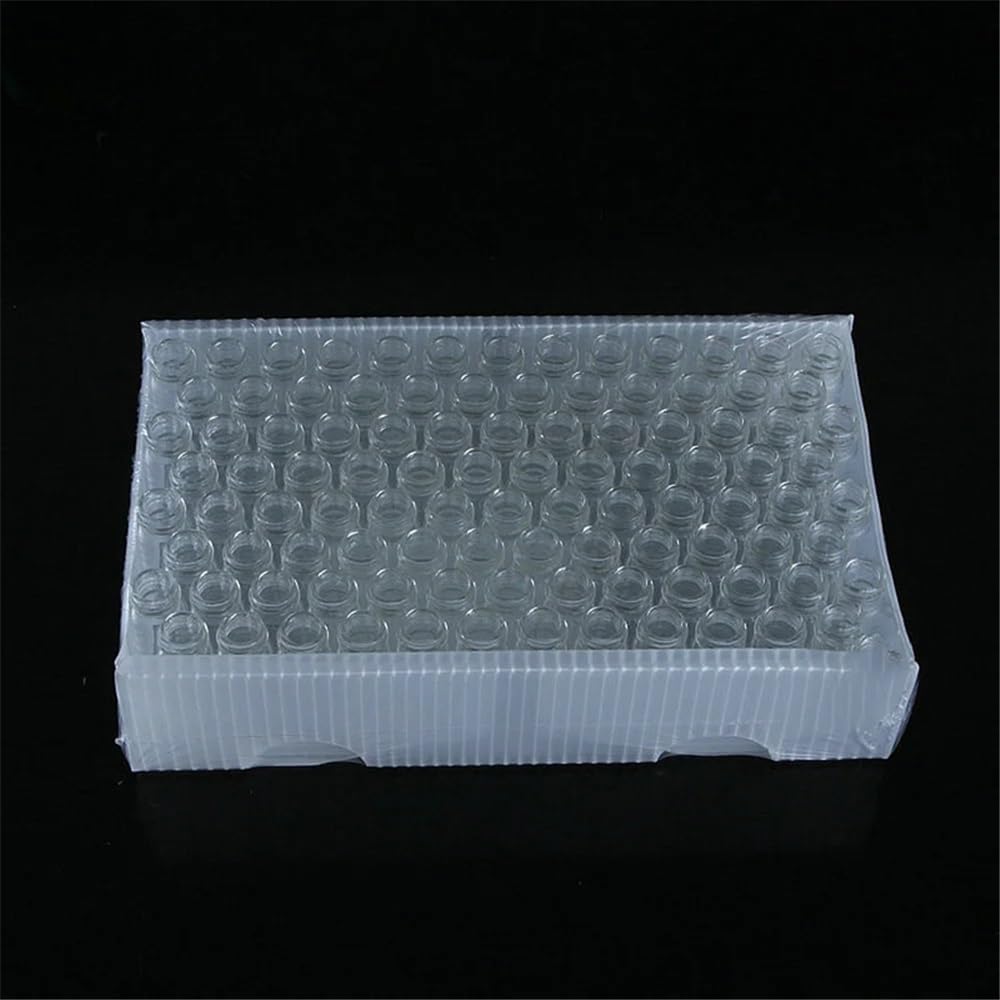 Attrezzature e forniture di laboratorio 100 pz/lotto 2 ml 4 Laboratorio Vetro Trasparente/Marrone Bottiglia di Campione con Tappi Aperti Set
