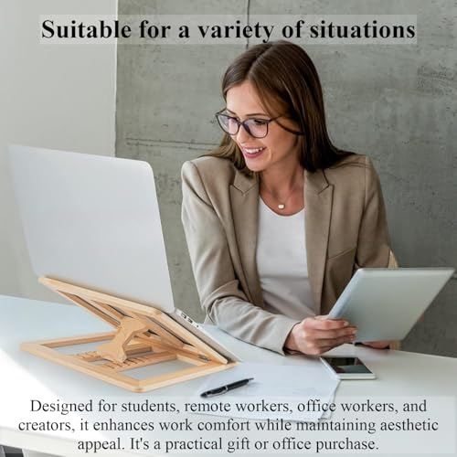 Soporte de madera ajustable para laptop 10-15.6 pulg miniatura 5