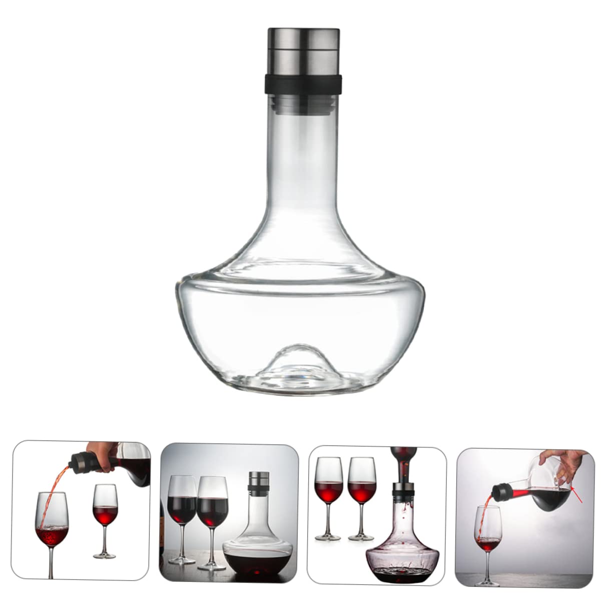 Cabilock 1 Decantador De Vidrio Para Vino Jarra Para Vino Whisky Aireador Con Tapa Y Protector