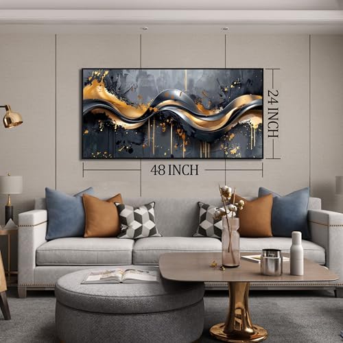 Image of AOZEMI Gold Canvas Wall Art Large Abstract Wall Decorations for Bedroom