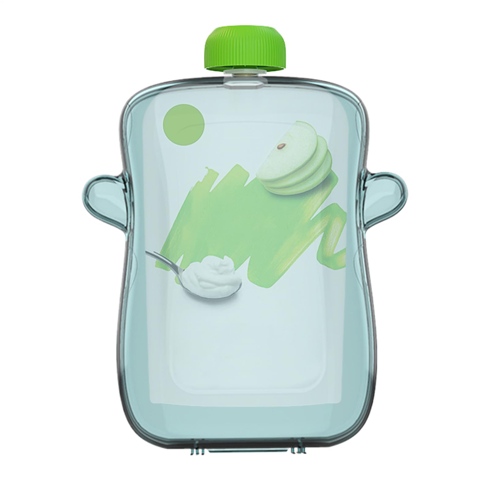Baby Refillable Food Pouches, Portable Baby Pouch Holder Squeeze Proof - No Squeeze, Freezer Safe, Food Storage for Kids Homemade Organic Purees Yoghurt (Light Blue)