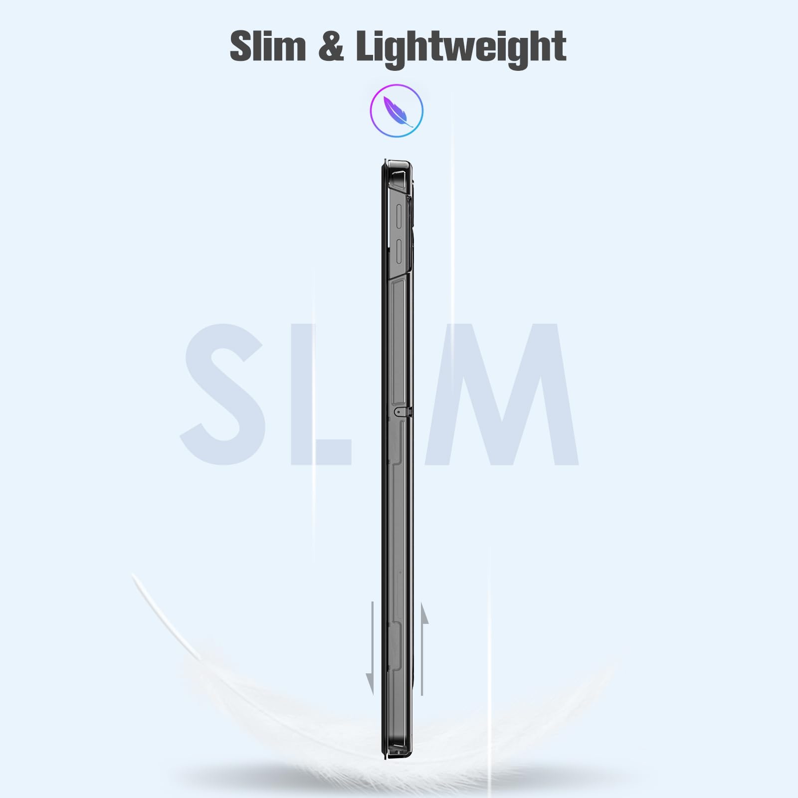 Fintie Etui do Lenovo Tab 10,1 cala 2025 (TB-311FU / TB-311XU), ultracienkie etui ochronne z półprzezroczystą tylną stroną z funkcją automatycznego wygaszenia/wybudzenia (czarne)