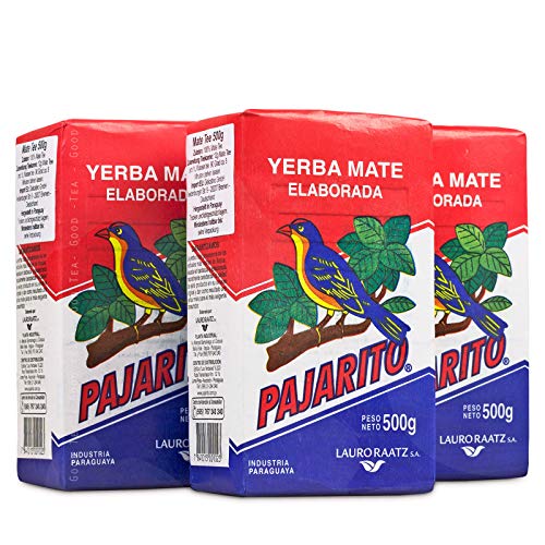 Mate Tee Pajarito Tradicional 2+1 GRATIS (3x 500g) Tè Yerba mate con steli del Paraguay