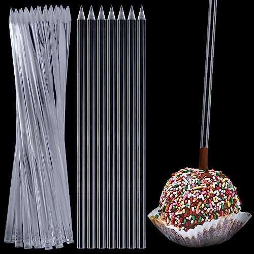 Hansgo 28Pcs Acrylic Cake Pop Sticks, 6 Inch Crystal Clear Sticks For Cake Toppers, Lollipops, Candy Apples, Dessert, Sturdy And Reusable, Safe Tips, Elegant Party Supplies- 0.2 Inch Diameter