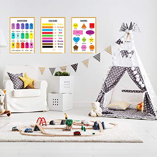 ملصقات تعليمية لمرحلة ما قبل المدرسة من إيسن لموارد التعلم للأطفال الصغار الحروف الأبجدية والأرقام والأشكال والألوان والحيوانات وشهور السنة، وأيام الأسبوع، والعواطف، والفواكه، وأجزاء الجسم والمزيد