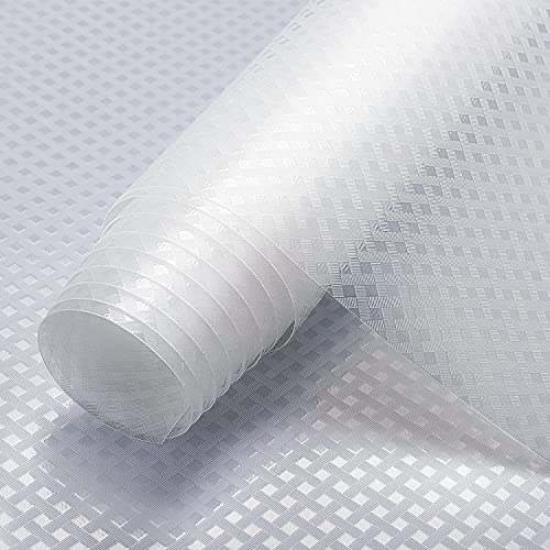 Cahomo 30 x 150cm (3 Rollen) Schubladenmatte Antirutschmatte Schubladeneinlage Eva Wasserfest Nicht Klebende Unterlage Schubladen Matte für Regale Schränke Kühlschranke (Transparent/Diamant)