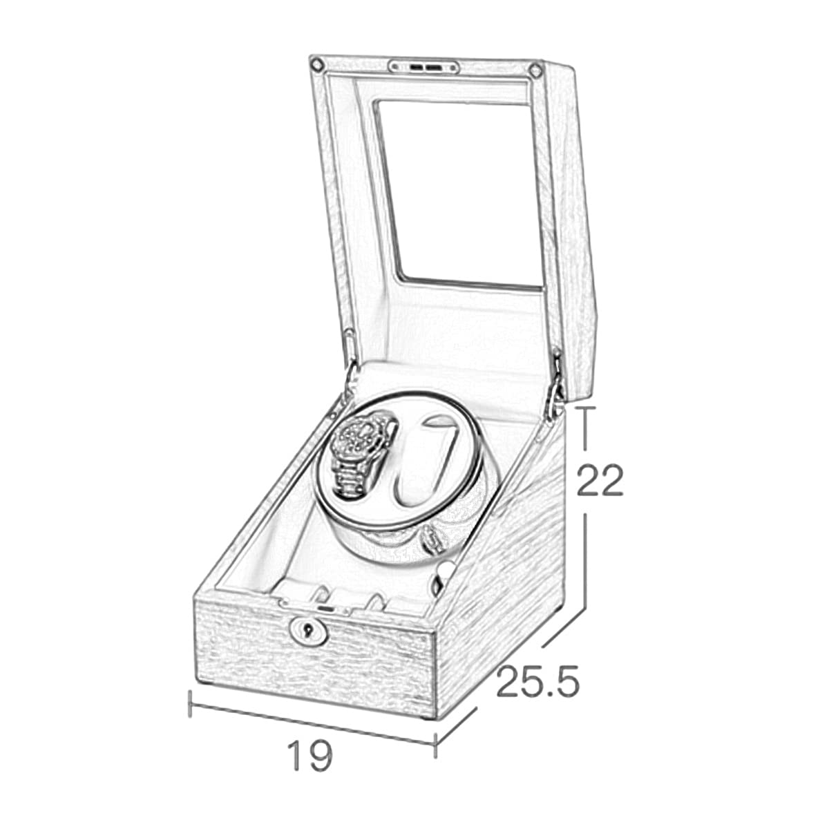 Watch Display Box Watch Winder for 2 Automatic Watches, with Extra 3 Watch Storages, Natural Solid Wood Shell Piano Finish, Silent Motor, Flexible Wat