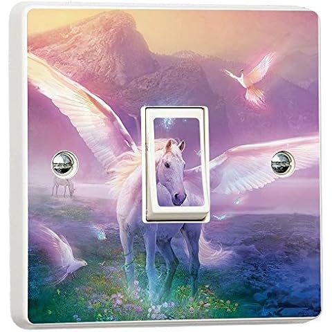 Unicorn Fantasy Fairytale Light Switch Sticker Cover Vinyl Skin Wall Decal Cover