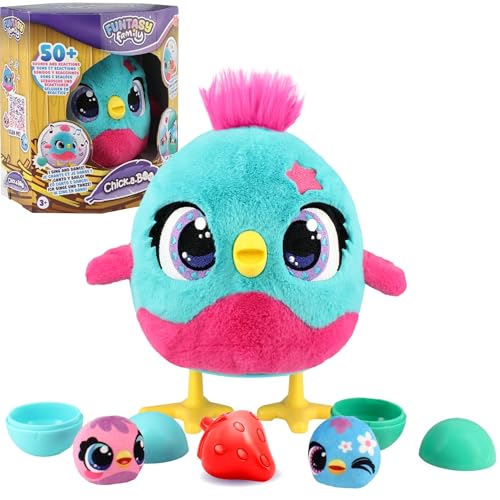 Funtasy Family - Chick-a-Boo, Peluche Interactivo Que Pone Huevos, Baila y Canta, Juguete para niños a Partir de 3 años, diversión y Cuidado Real Funtasy Family - Chick-a-Boo, Peluche Interactivo Que Pone Huevos, Baila y Canta, Juguete para niños a Partir de 3 años, diversión y Cuidado Real