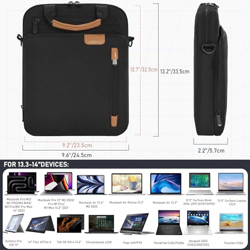 Image of 13.3-14 Inch Laptop Sleeve Bag, Padded Carrying Case for MacBook Pro M3 /M2 14 inch /13 inch, MacBook Air 13.6 inch M3 /M2 2024 /2022, Surface Pro AI PC /9 /8 13 inch,Protective Bag with Accessory Pocket