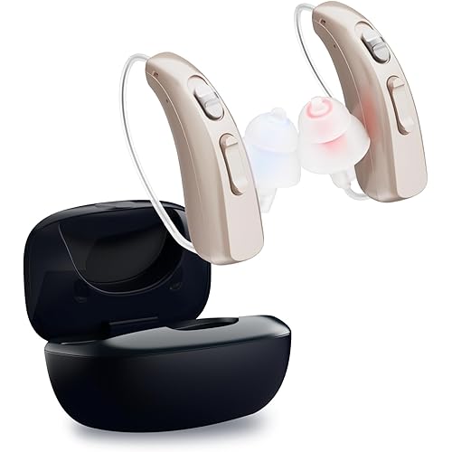 Updated Clarity Hearing Aids for Seniors, OTC Rechargeable Amplifier with Noise Cancelling, Designed for Adults with Moderate to Severe Hearing Loss, With Charging Case for All-Day Use