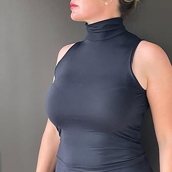 新品未使用　 UV Cut(UPF50+) Mock Neck -White- Womens Sleeveless Mock Turtle Neck UPF50+ Sun Protection Top for