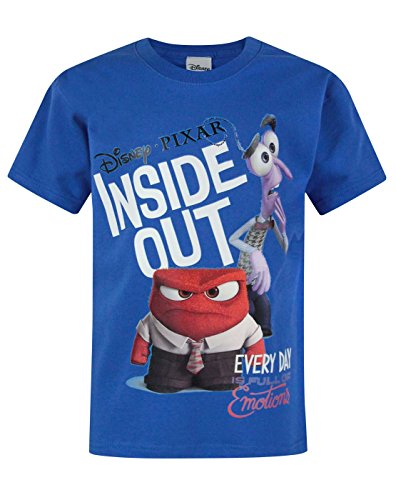 Inside Out T-Shirt Boys Anger & Fear Blue Short Sleeve Tops for Kids 3-4 Years
