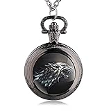 FENKOO Game of Thrones Wolf Pocket Watch Quartz Pocket Watch Wholesale Wall Chart (Color : 1)