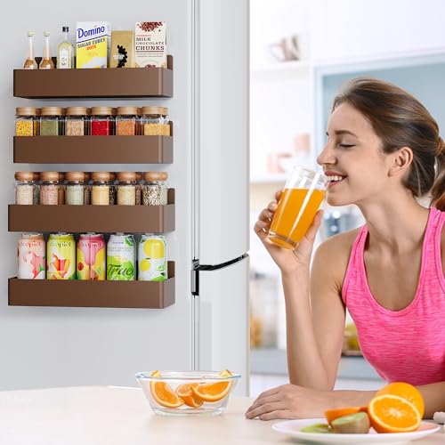 image for Mystozer Magnetic Spice Rack for Refrigerator, Kitchen Organizer and S