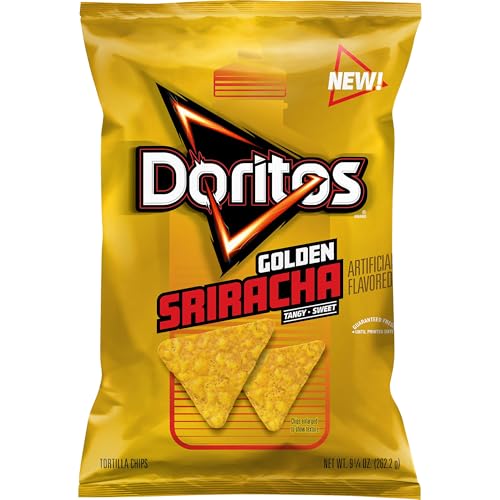 Doritos Tortilla Chips, Golden Sriracha, 9.25 oz Bag