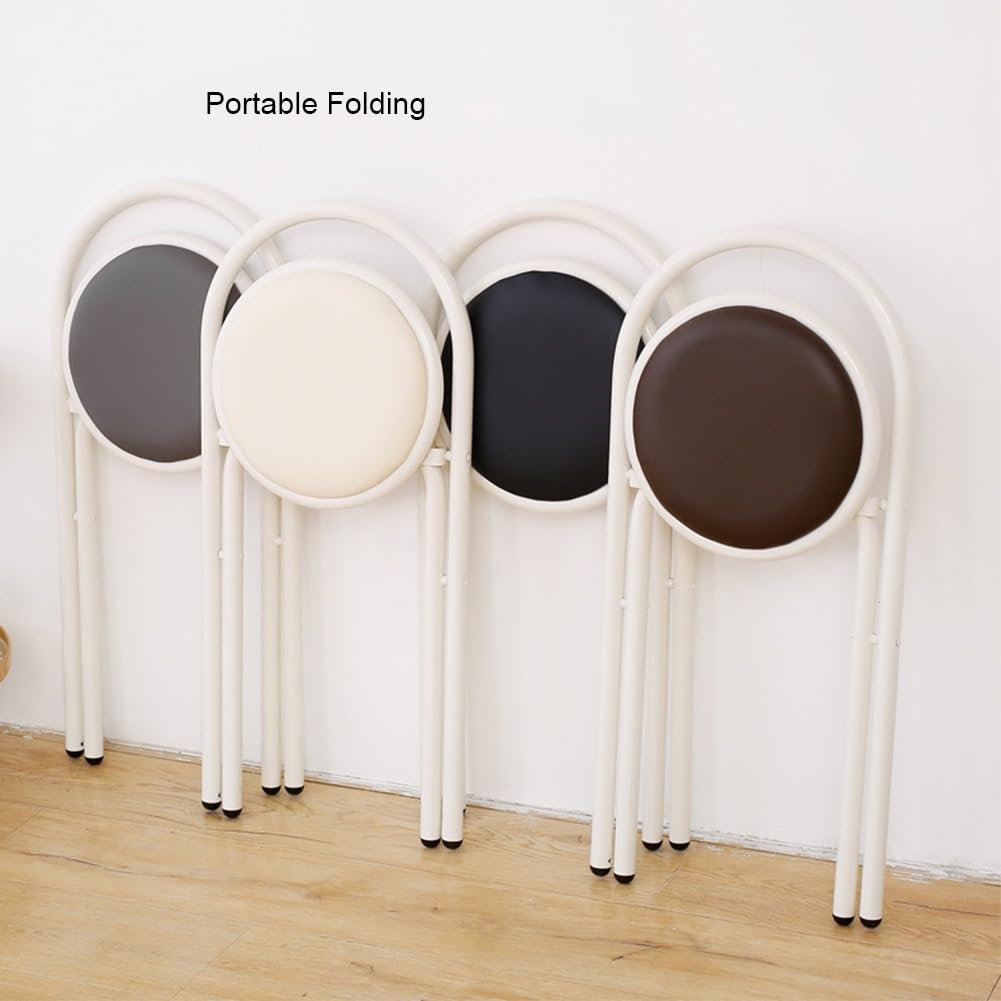 Ol portatile pieghevole con schienale slish rotondo in pelle ol per cucina casa & uso esterno design salvaspazio Ocns