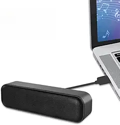 Alto-falante USB para computador/laptop com som estéreo e graves aprimorados, mini barra de som portátil para computadores desktop e laptops