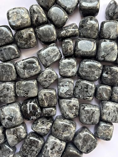 Image of Tumbled Stones, Natural Crystal Healing Stones, Home Office Decor, Aquarium Decorative Pebbles, Vase Fillers (Larvakite, 200)