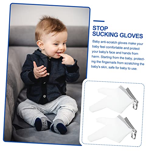 Eating Gloves for Boys and Girls Stop Sucking Finger Newborn Mittens for Boys Breathable High-Density Glove Kit4
