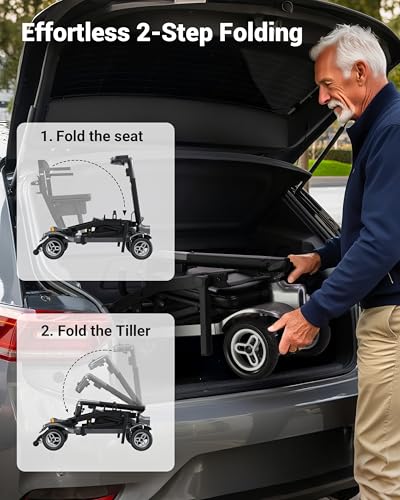Image of 4 Wheel Heavy Duty Mobility Scooter 400 lb Capacity, Black