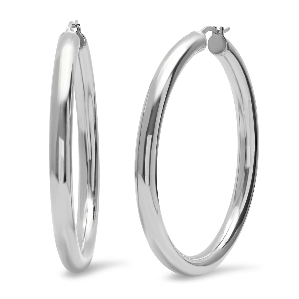 Steeltime 18K Gold Plated Stainless Steel Rounded Hoop Earrings