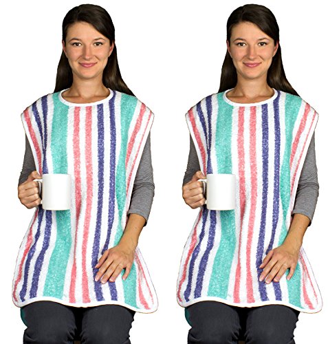 Careoutfit Adult Bib with Velcro Closure - Long Length - 2 Pack