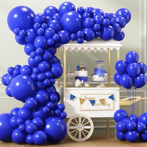 ZJHAI 150pcs Royal Blue Balloons Different Sizes 18 12 10 5 Inch Latex Balloons for Blue Themed Birthday Wedding Baby Shower Party Grad Anniversary Supplies Arch Kit Decoration